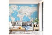 Vector World Map - Large&Detailed, a Decorative Illustration by PorcuPen Works (Thumbnail 7 of 9)