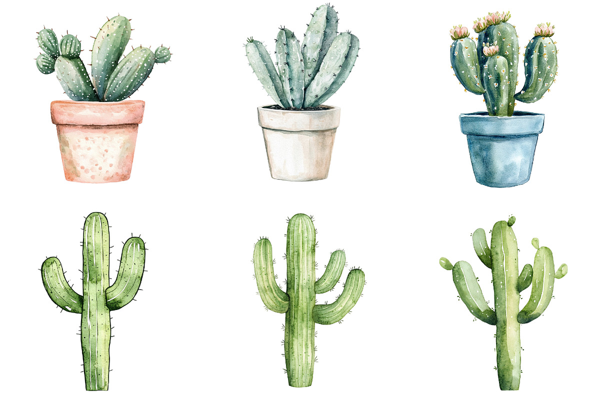 Cactus Doodle Sublimation Clipart, an Illustration by DreamArtGraphic (Photo 3 of 4)
