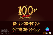 Set of Anniversary Logotype Design, a Graphic by OtpirusGraphic (Thumbnail 3 of 6)