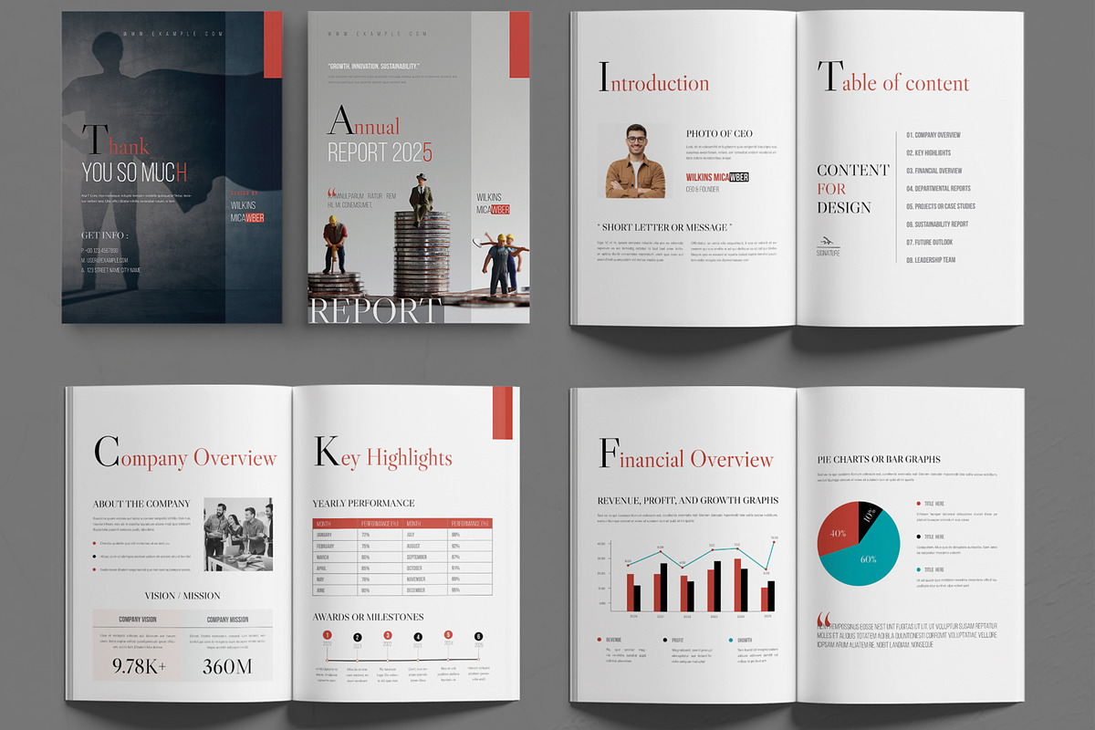 Clean Business Annual Report Design, a Brochure Template by MightyDesign (Photo 2 of 6)