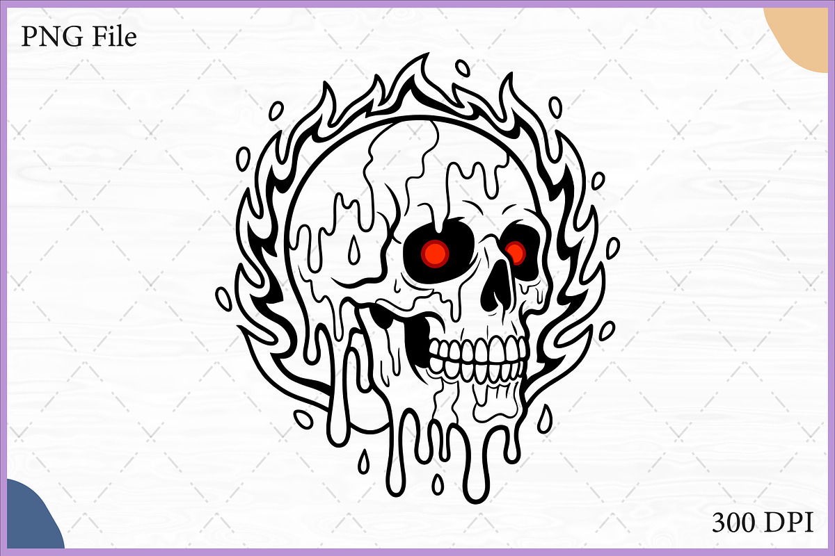 Melting Flaming Skull SVG Clipart, an Object Illustration by Gfx Expert Team (Photo 1 of 3)
