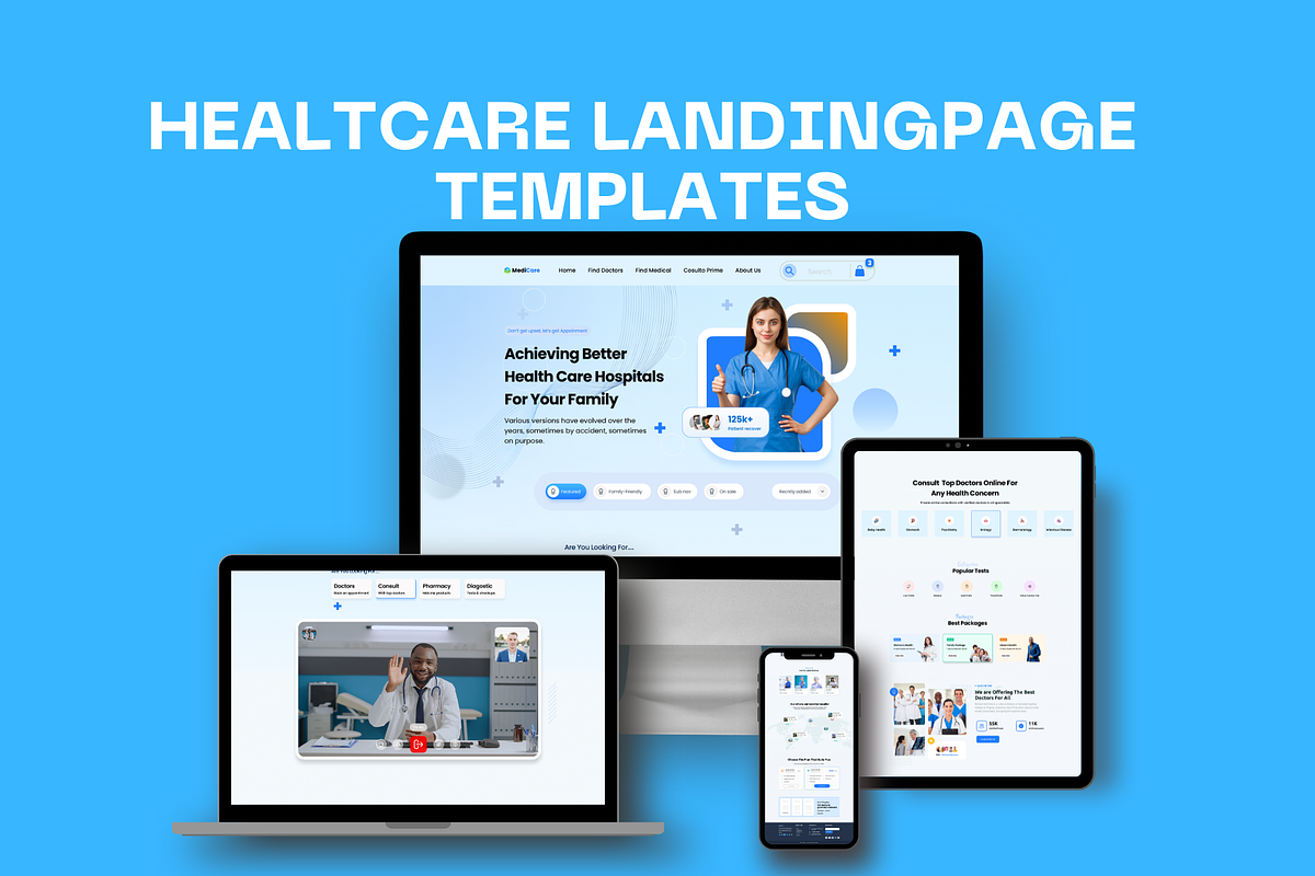 HealtCare landing Page, a Landing Page Template by Fardosai Studio