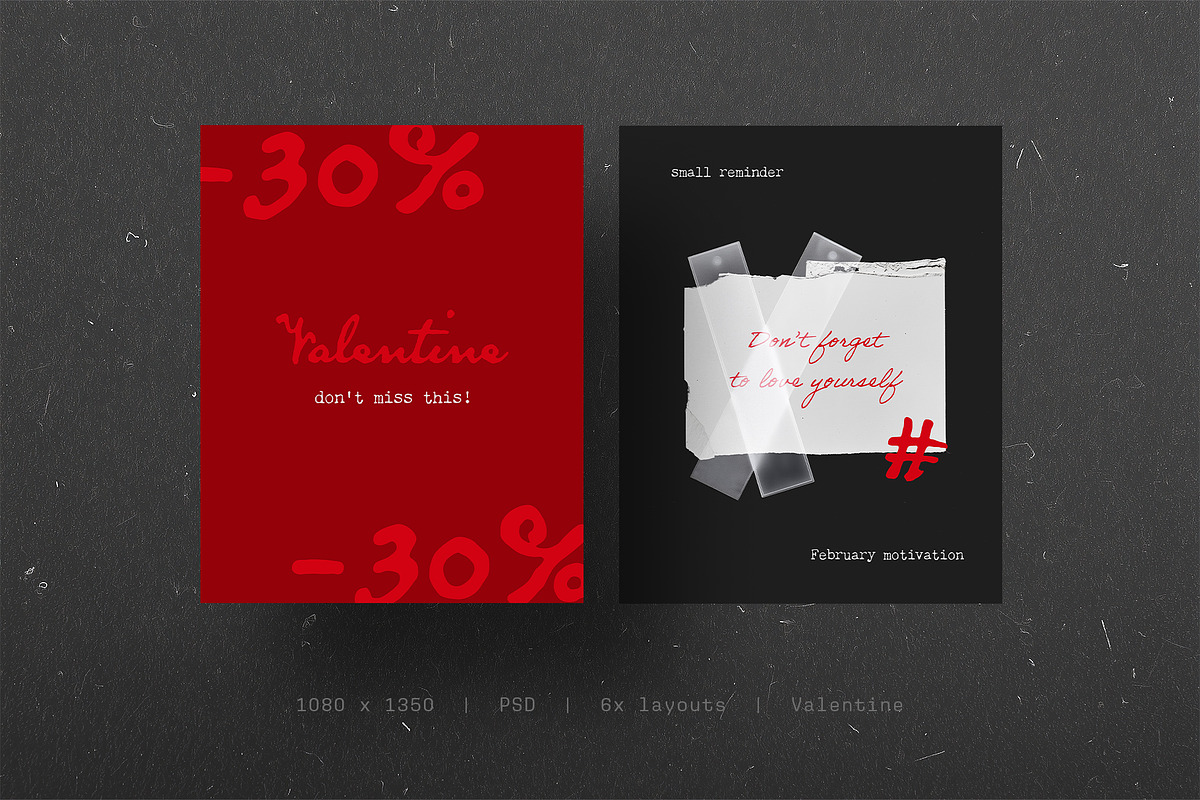 Red Paper Love – Social Media Posts, a Social Media Template by Filip Studio (Photo 6 of 6)