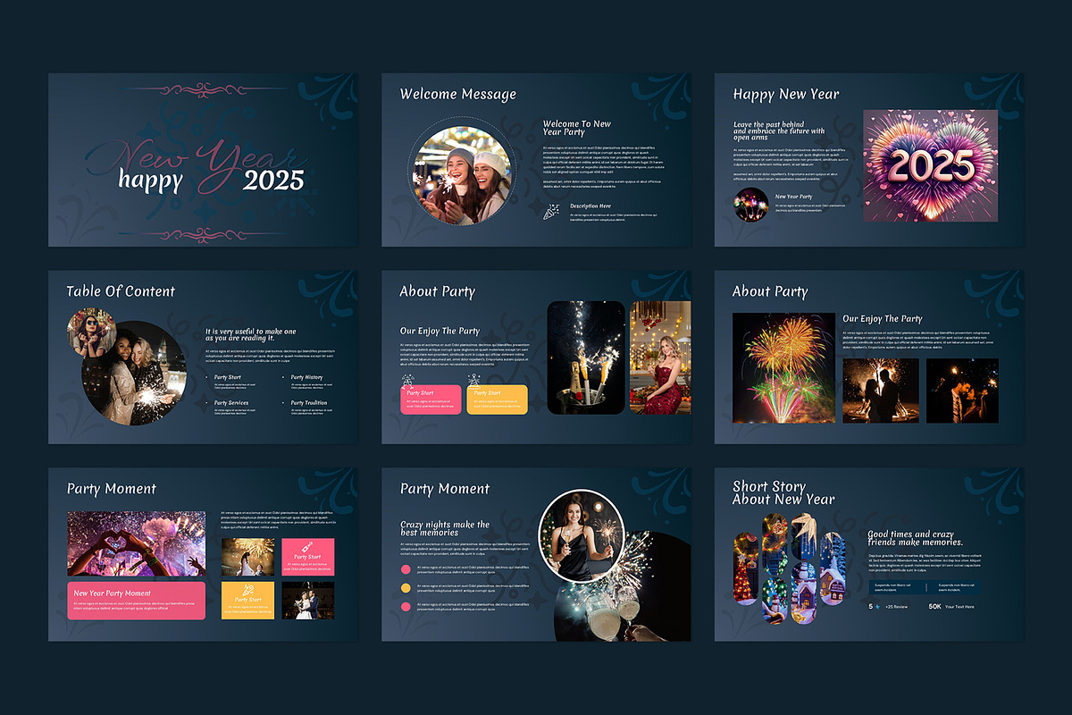 Happy New Year Presentation Template, a Presentation Template by evgenystudio (Photo 6 of 8)