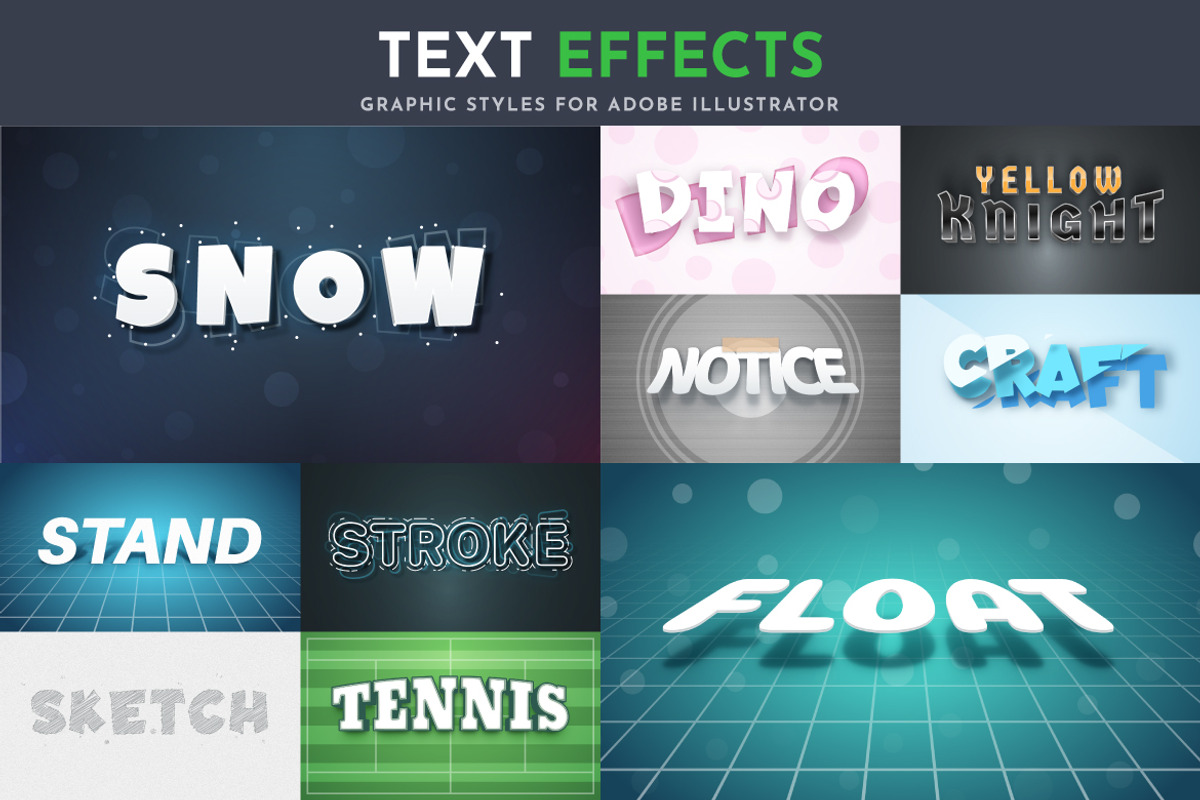 100 Vector Text Effects | Part 2, a Layer Style Add-On by rwgusev (Photo 8 of 11)
