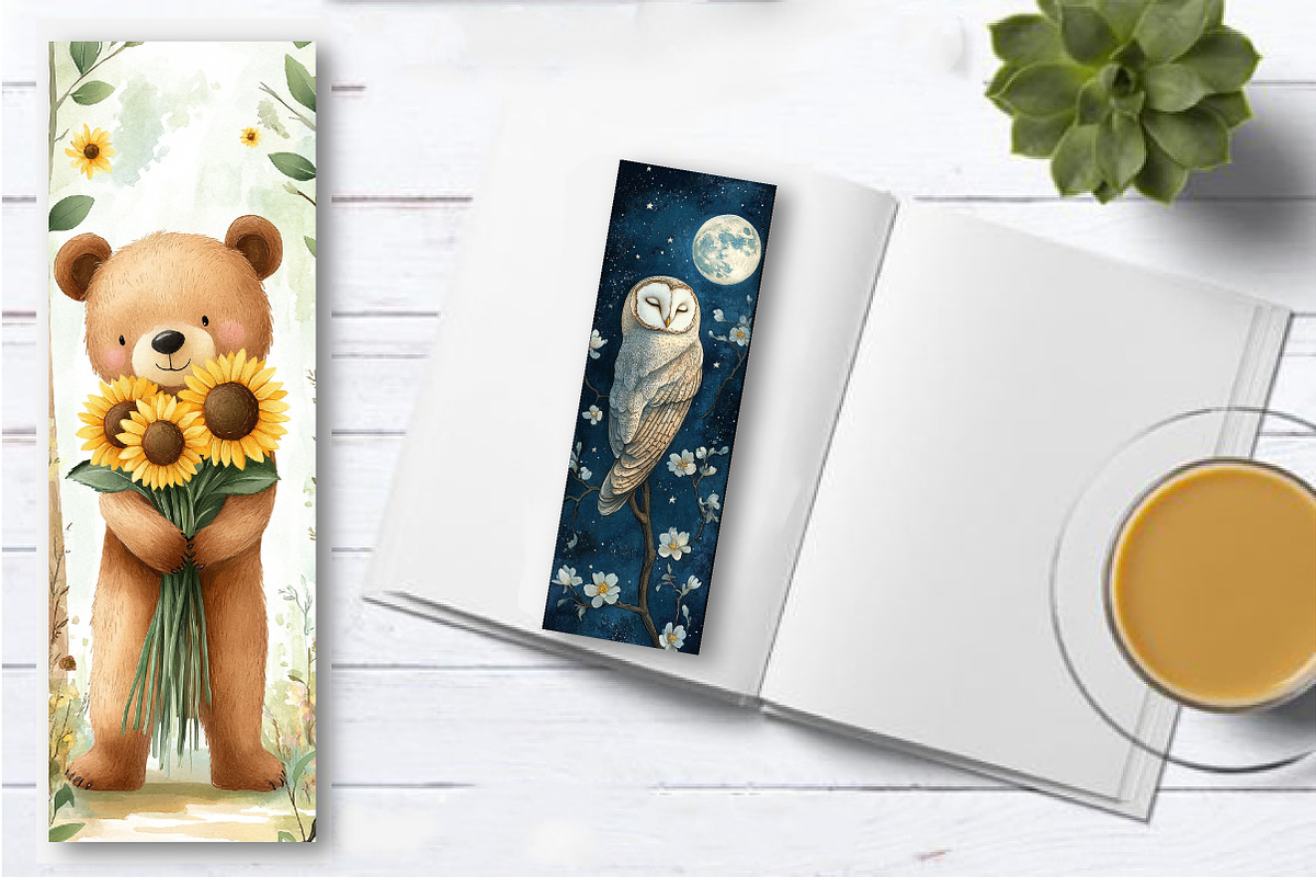 Floral Animals Bookmarks, an Illustration by Watercolor design (Photo 3 of 4)