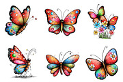 Whimsical buterfly clipart, an Illustration by CreationArt (Thumbnail 5 of 5)