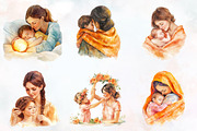 Peach Mother and Child Mother's Day, an Illustration by RobertsArt (Thumbnail 7 of 7)
