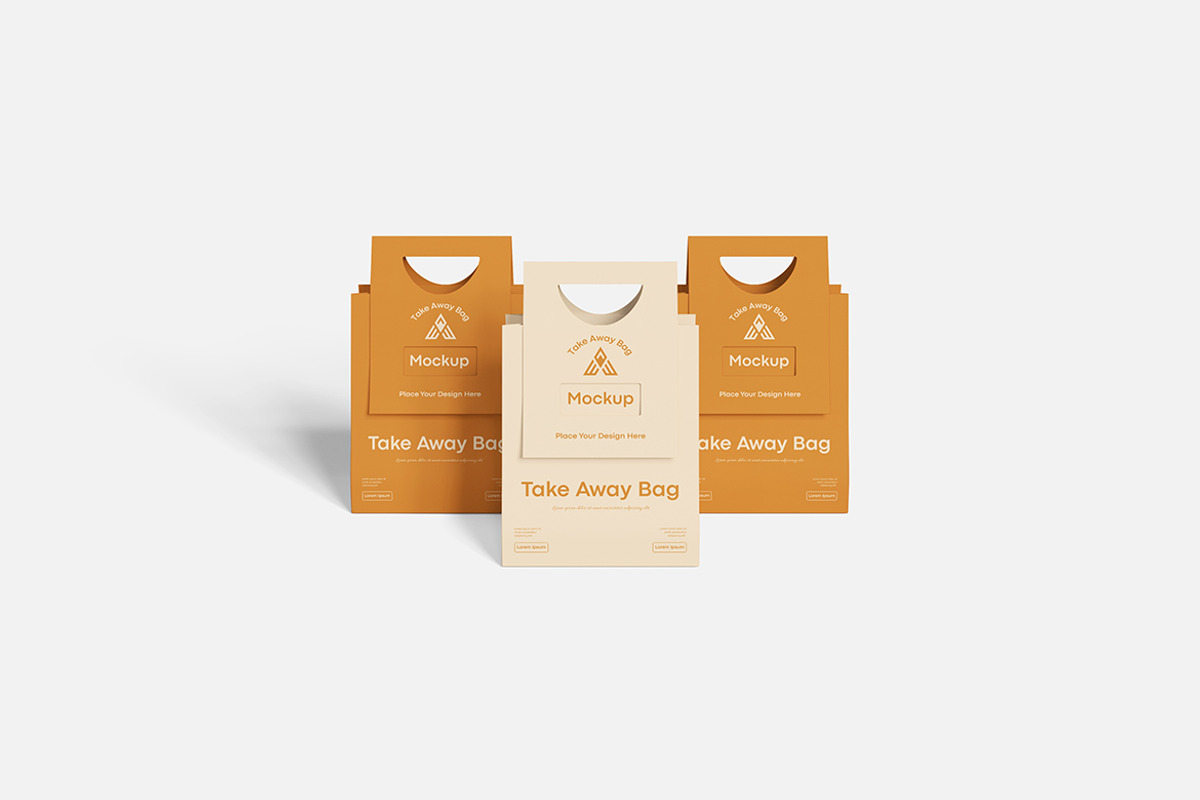 Take Away Bag Mockup, an Advertising Mockup by Indah (Photo 6 of 6)