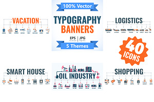 Set Typography Banners, a Finance Illustration by TAlex