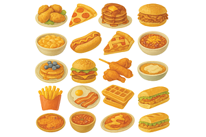 Fast Food and Snack Icon Pack, an Object Graphic by RT Studio