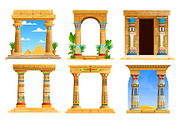 Ancient Egypt temple arch columns, an Illustration by Vector Tradition (Thumbnail 1 of 3)