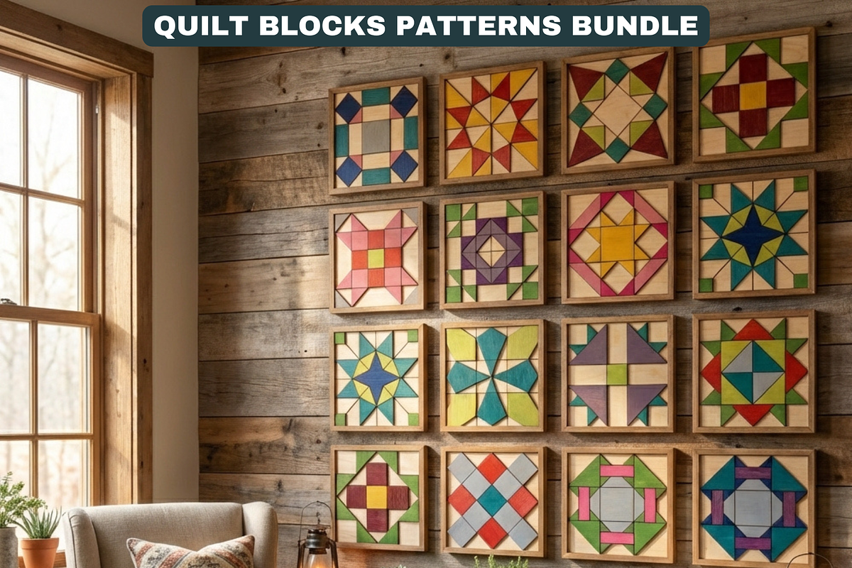 Quilt Block Patterns Modern Mosaic W, a Pattern Graphic by AtacanDigital (Photo 15 of 15)