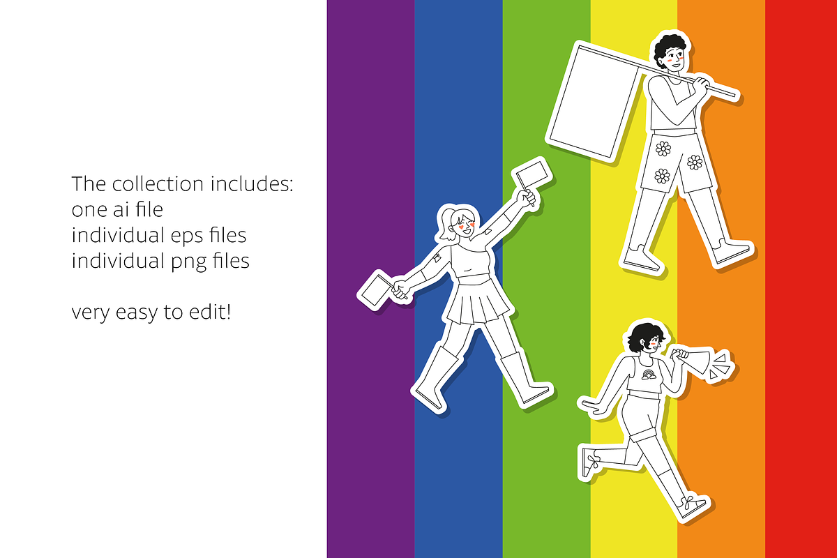Pride Marchers, a Seasonal Illustration by Lu (Photo 3 of 5)