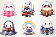 Ghost with Book Clipart, an Illustration by RobertsArt (Thumbnail 7 of 7)