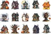 Patchwork Halloween House Clipart, an Illustration by Designking (Thumbnail 2 of 4)