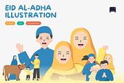 Eid Al-Adha Illustration, a Seasonal Illustration by Claymoon Lab (Thumbnail 1 of 3)