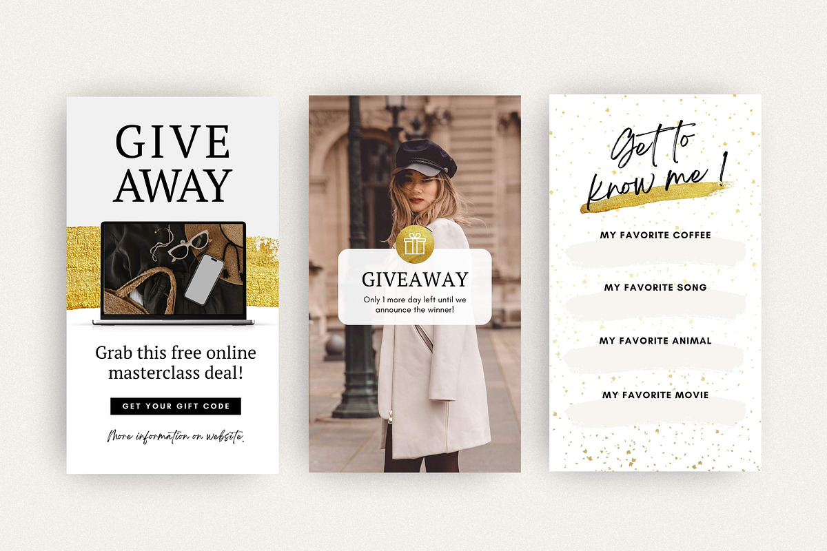Gold Instagram Post Pack Canva, a Social Media Template by DeeBeeDesign (Photo 7 of 9)