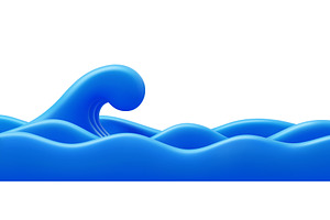 3d ocean and sea water tsunami wave, a Decorative Illustration by Buch&Bee