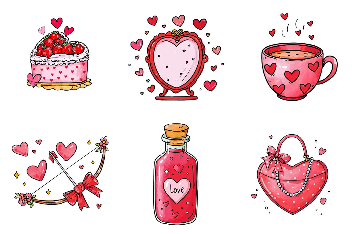 Coquette Valentines Day Clipart, an Illustration by Design Market (Photo 3 of 4)