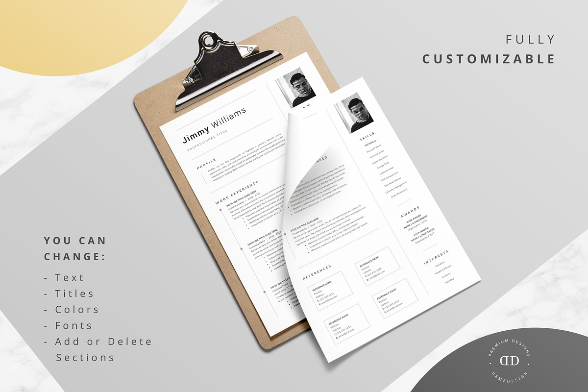 Word, Pages Resume Template Kit, a Resume Template by DemeDesign (Photo 4 of 6)
