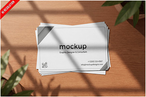 Business Card Wooden Desk PSD, a Product Mockup by Bruno's Shop