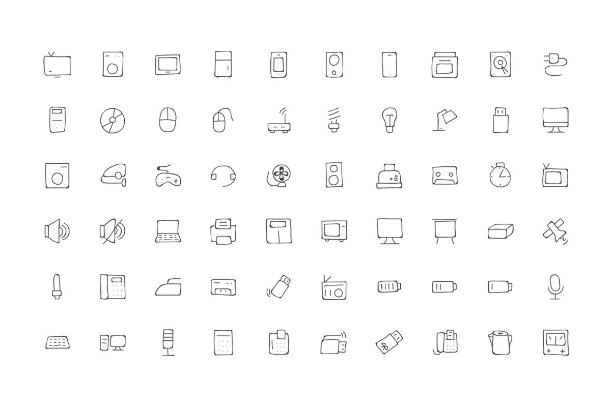 160 Electronics Hand Drawn Icons, an Outline Icon by Creative Stall (Photo 2 of 4)