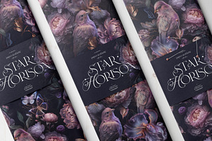 Violet Floral Birds Pattern