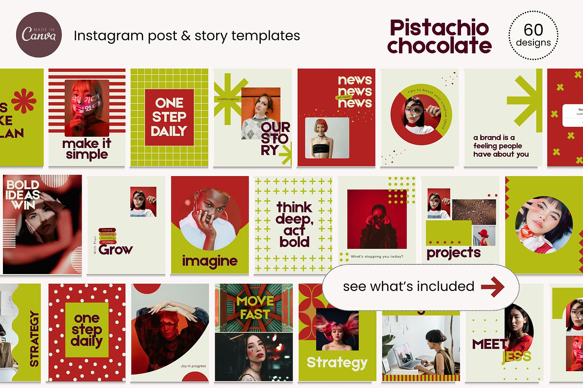 Bold Red Instagram Template Kit, a Social Media Template by Yaaas Design (Photo 2 of 12)