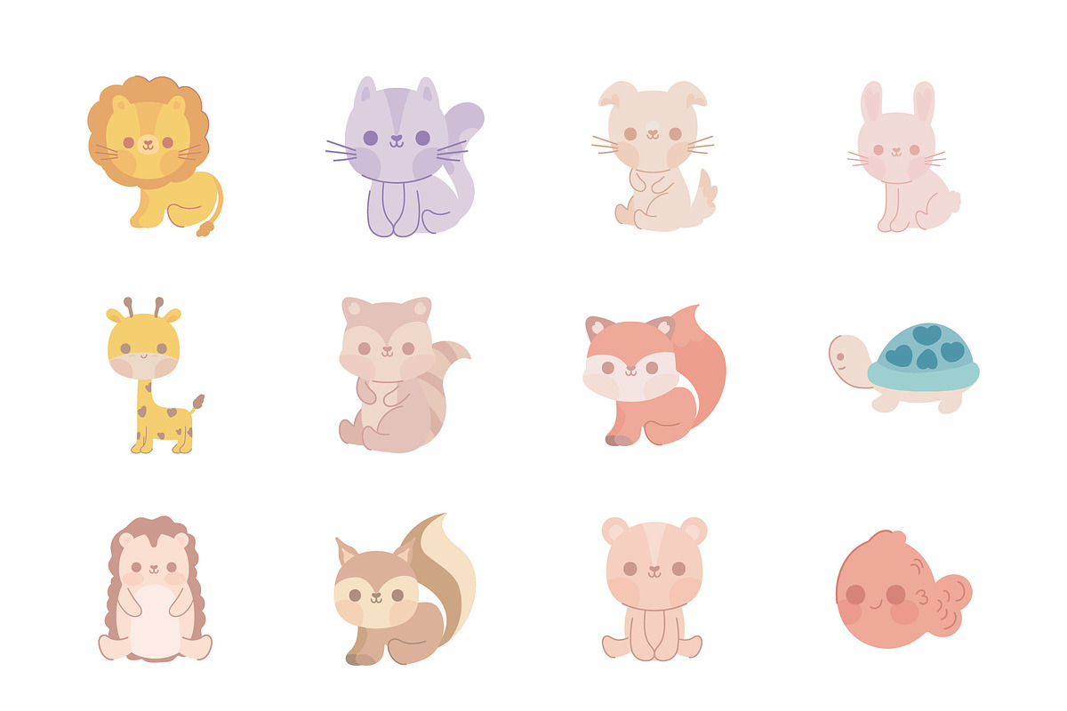 Cute Animal Illustration Set
