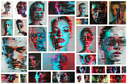 90 Glitch faces, a Person Illustration by Handmadefont (Thumbnail 2 of 94)