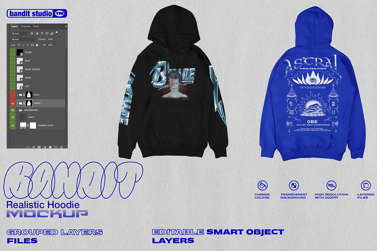 REALISTIC PULLOVER HOODIE, a Hoody Mockup by Easybandits (Photo 3 of 4)