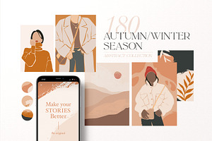 Autumn Winter season. Abstract women