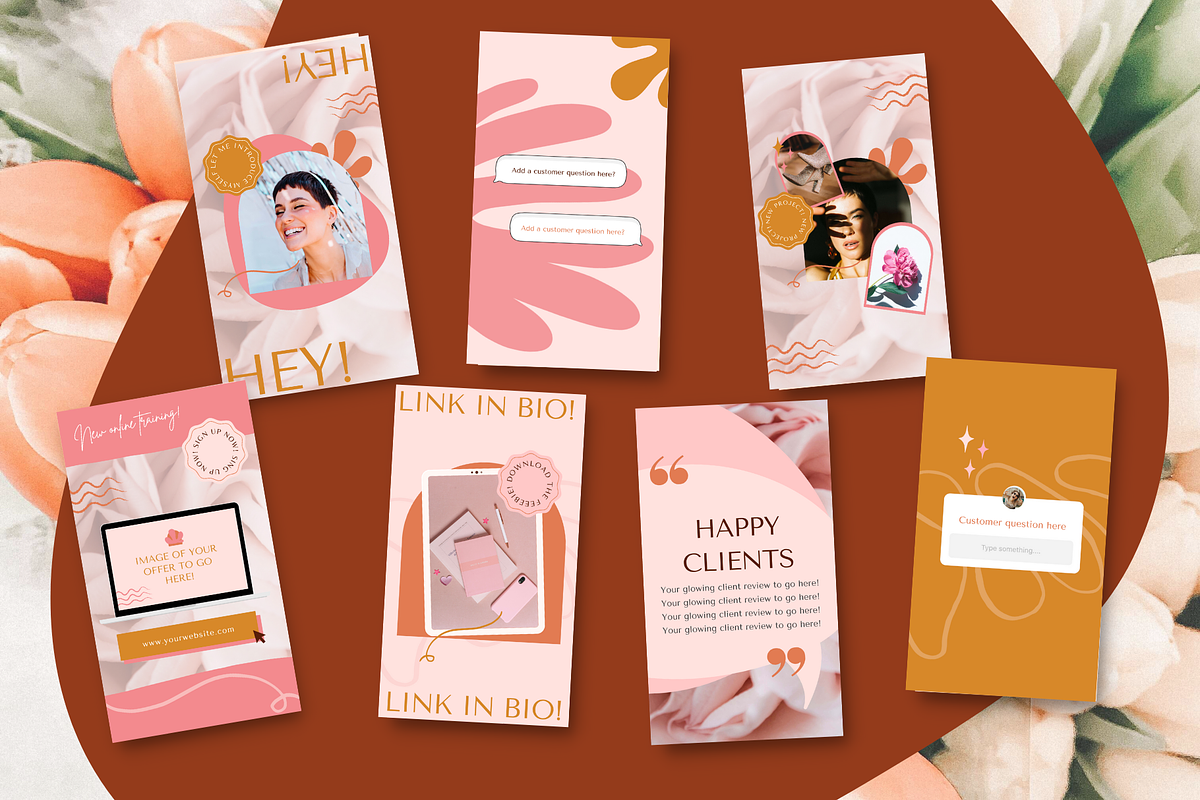 Boho Canva Instagram Story Templates, a Social Media Template by Kurly Creative (Photo 5 of 11)