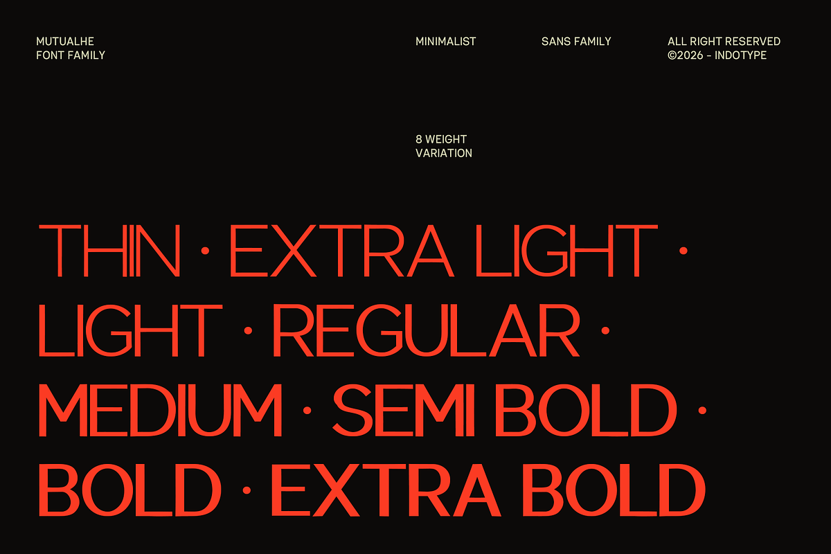 Mutualhe - Minimalist Sans Family, a Sans Serif Font by Indotype Foundry (Photo 2 of 10)