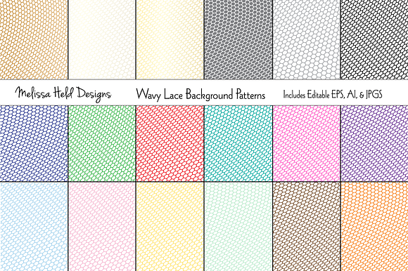 Wavy Lace Background Patterns preview 6