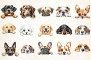 Peeking Dog Breed Clipart, an Illustration by Rose Art (Thumbnail 2 of 7)