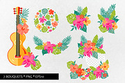 Tropical flowers and leaves, vector., an Object Graphic by VaraNa Art (Thumbnail 3 of 9)