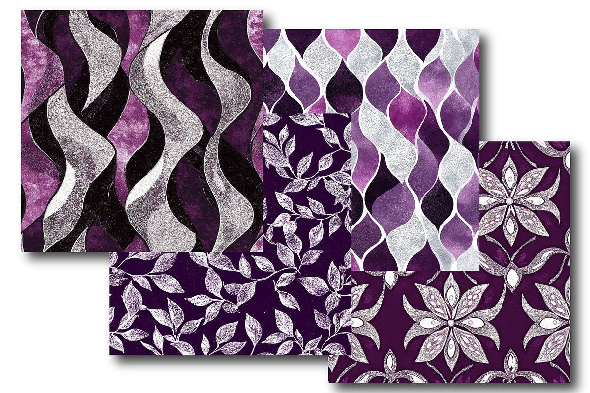 Plum and Silver Glitter Pattern, an Illustration by DreamPrint404 (Photo 4 of 5)
