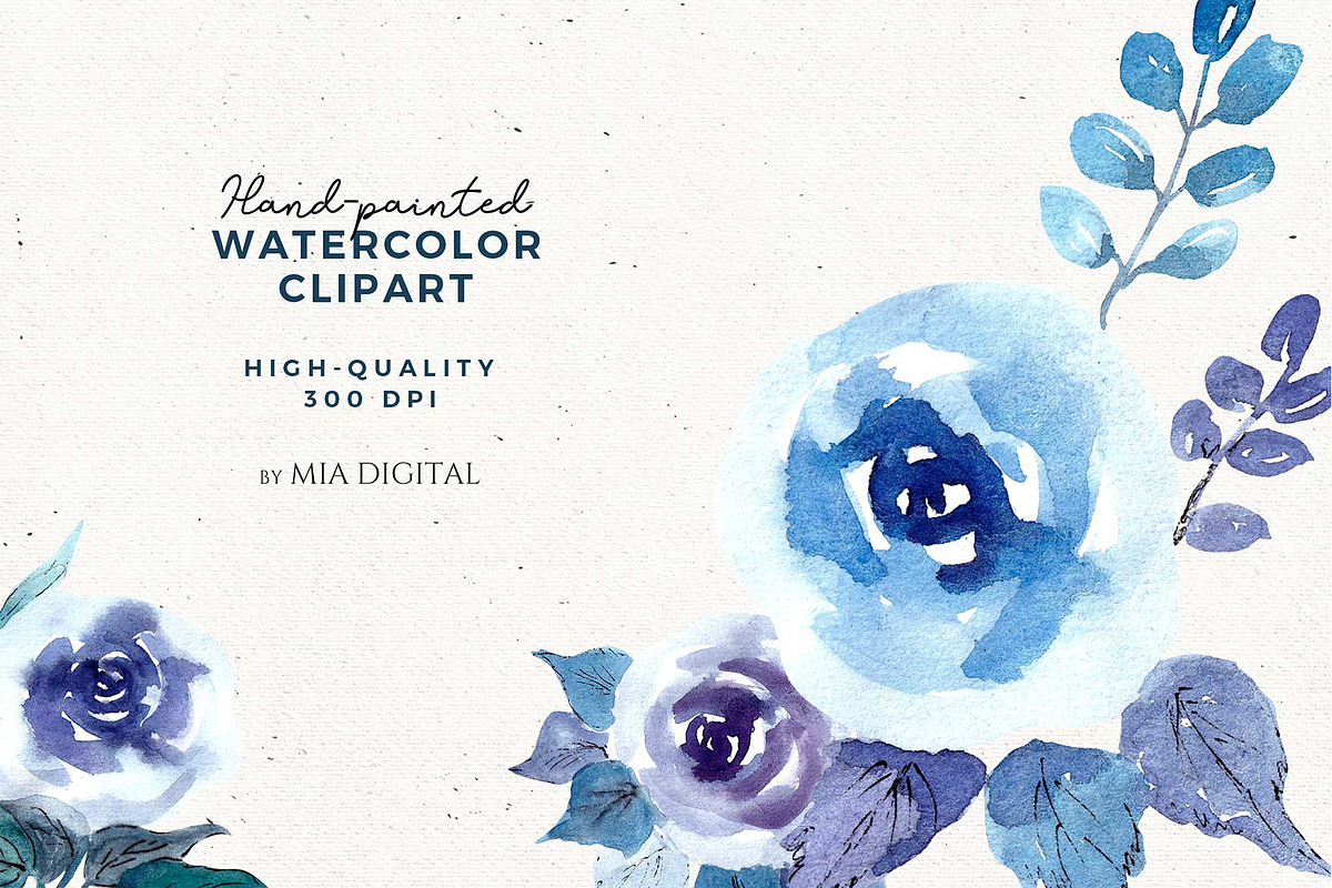 Bright Roses Watercolor Elements, an Illustration by Mia Digital (Photo 4 of 4)