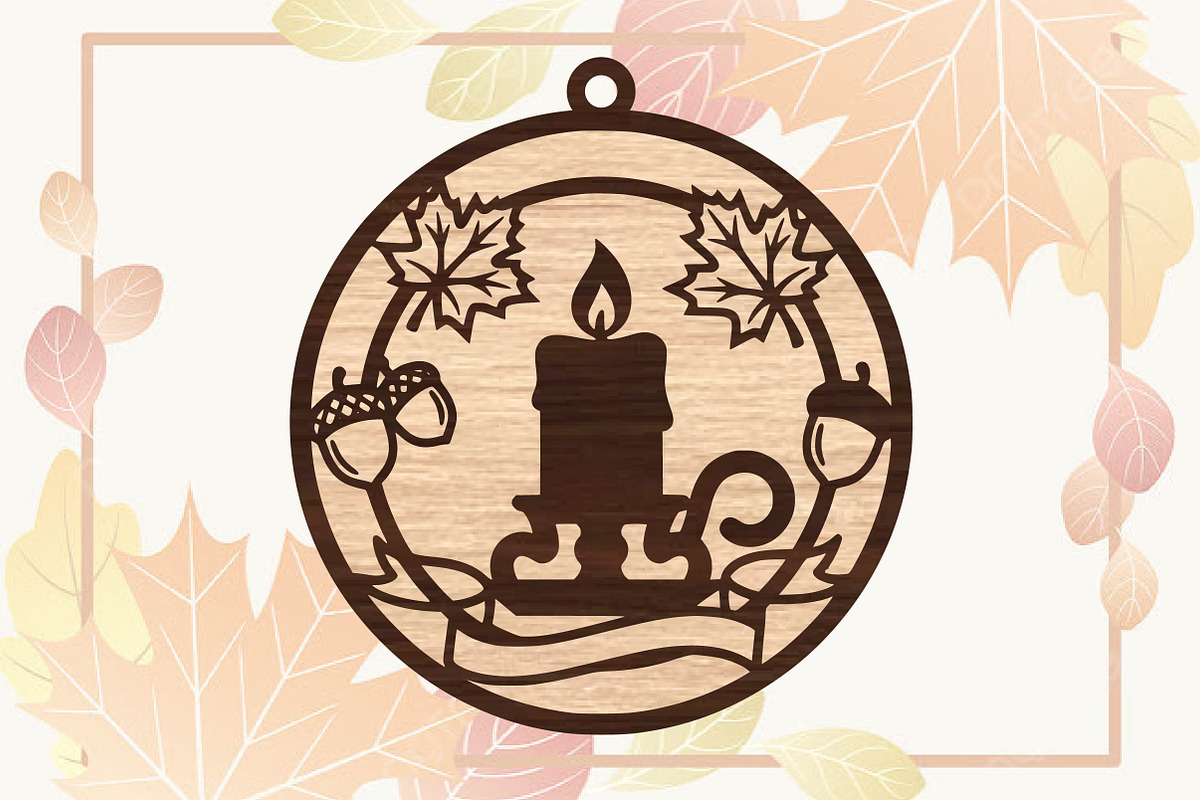 Autumn Candle Maple Leaf Laser Cut, an Object Graphic by DreamPrint404 (Photo 2 of 3)