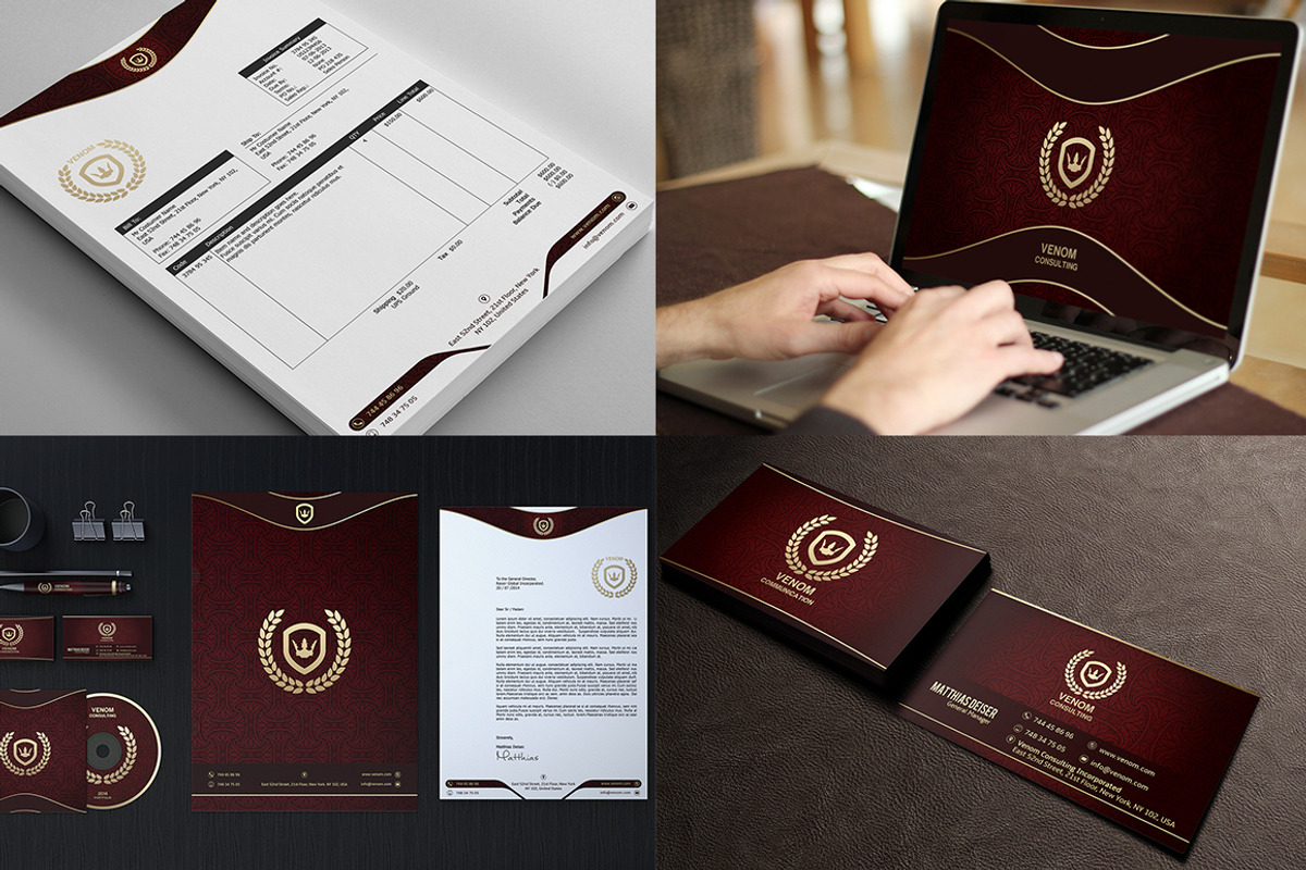 Gold And Red Corporate Identity, a Stationery Template by Marvel (Photo 4 of 5)
