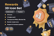 Rewards 3D Icon Set, an Object 3D Model by Nate Studios (Thumbnail 1 of 5)
