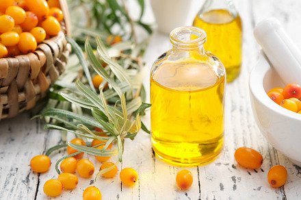 Sea buckthorn essential oil bottles