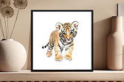 Watercolor Tiger Clipart Bundle, an Illustration by DreamCafeArt (Thumbnail 6 of 7)
