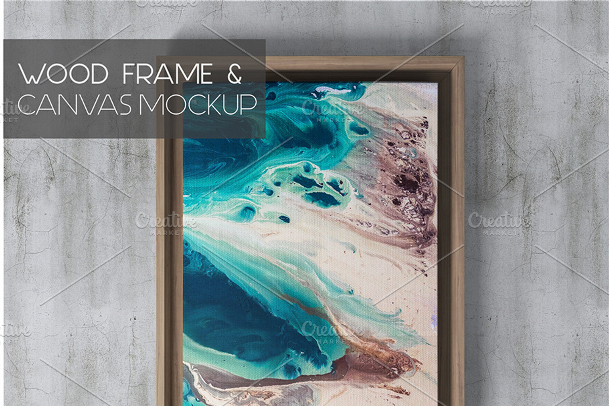 Wood Frame Canvas Mock-Up, a Pens & Pencil Mockup by desgiant (Photo 2 of 26)