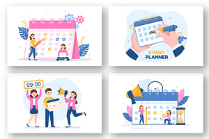 10 Event Planner Flat Illustration