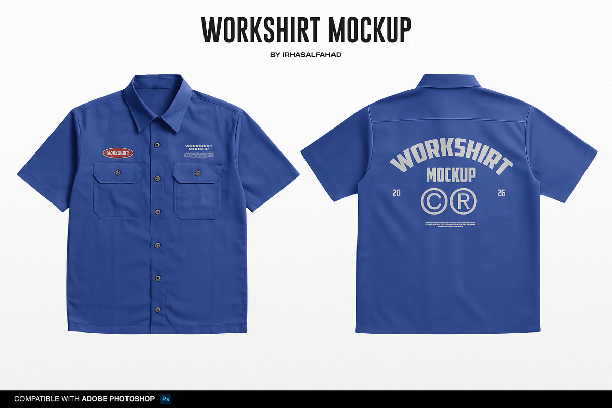 Workshirt Mockup, a Shirt Mockup by Irhasalfahad (Photo 2 of 4)