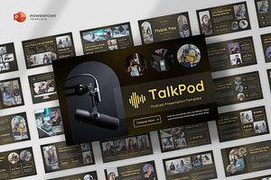 Podcast & Radio Powerpoint Template, a Presentation Template by fluffstudio