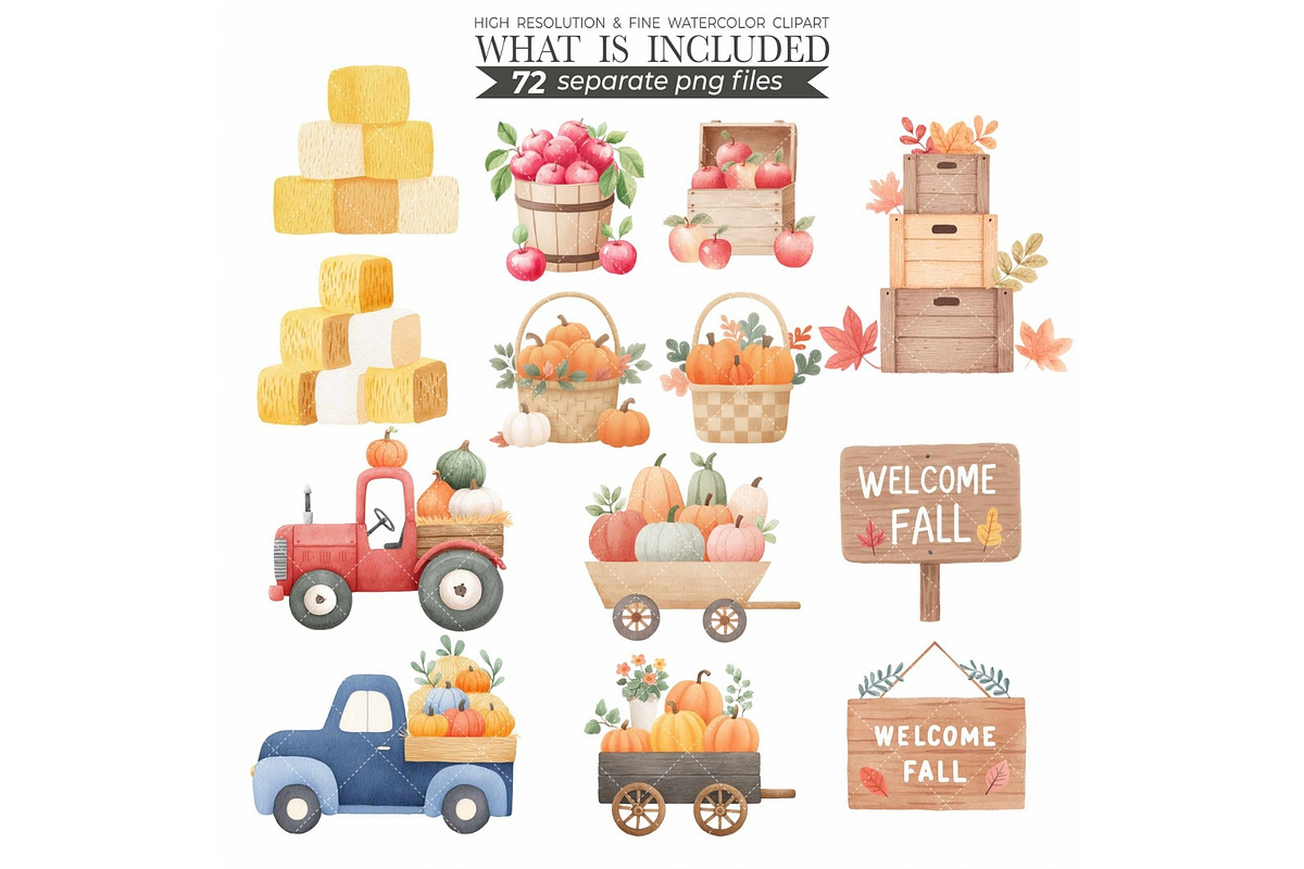 Watercolor Scarecrow Clipart Fall, an Illustration by CharmClipart (Photo 8 of 9)